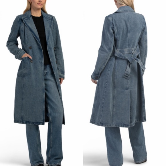 Avec Les Filles Jackets & Blazers - Avec Les Filles Blue Jean Jacket Coat